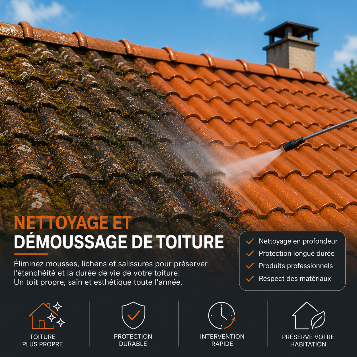 Nettoyage toiture couvreur Meysse 07