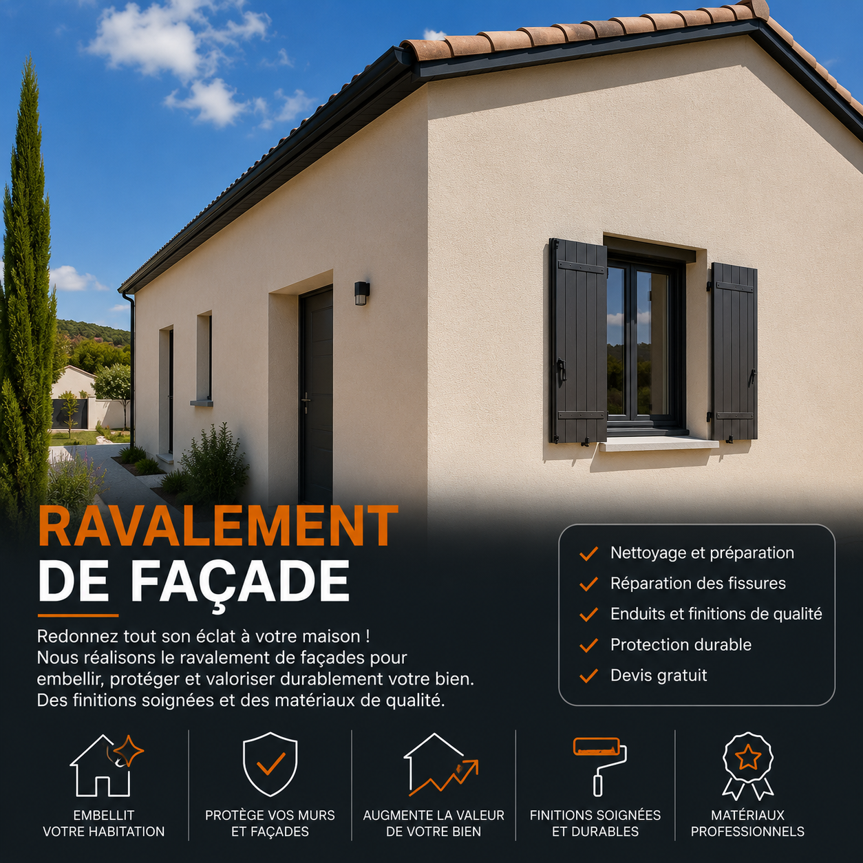 Ravalement façade Ardèche Meysse 07