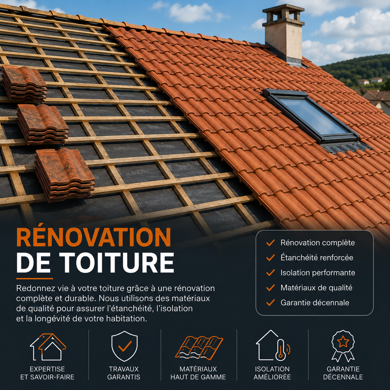 Rénovation de toiture à Meysse en Ardèche
