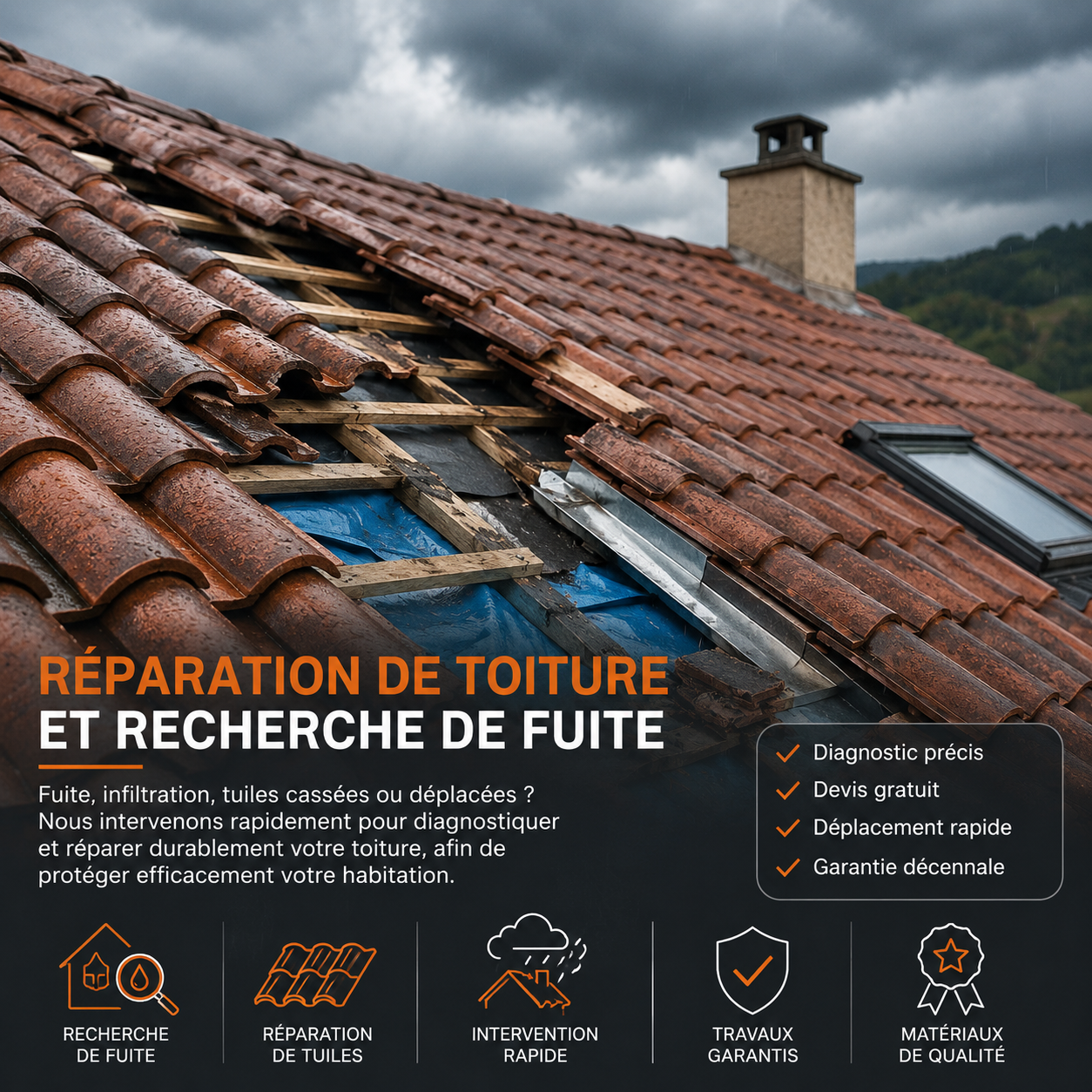 Réparation de toiture Meysse